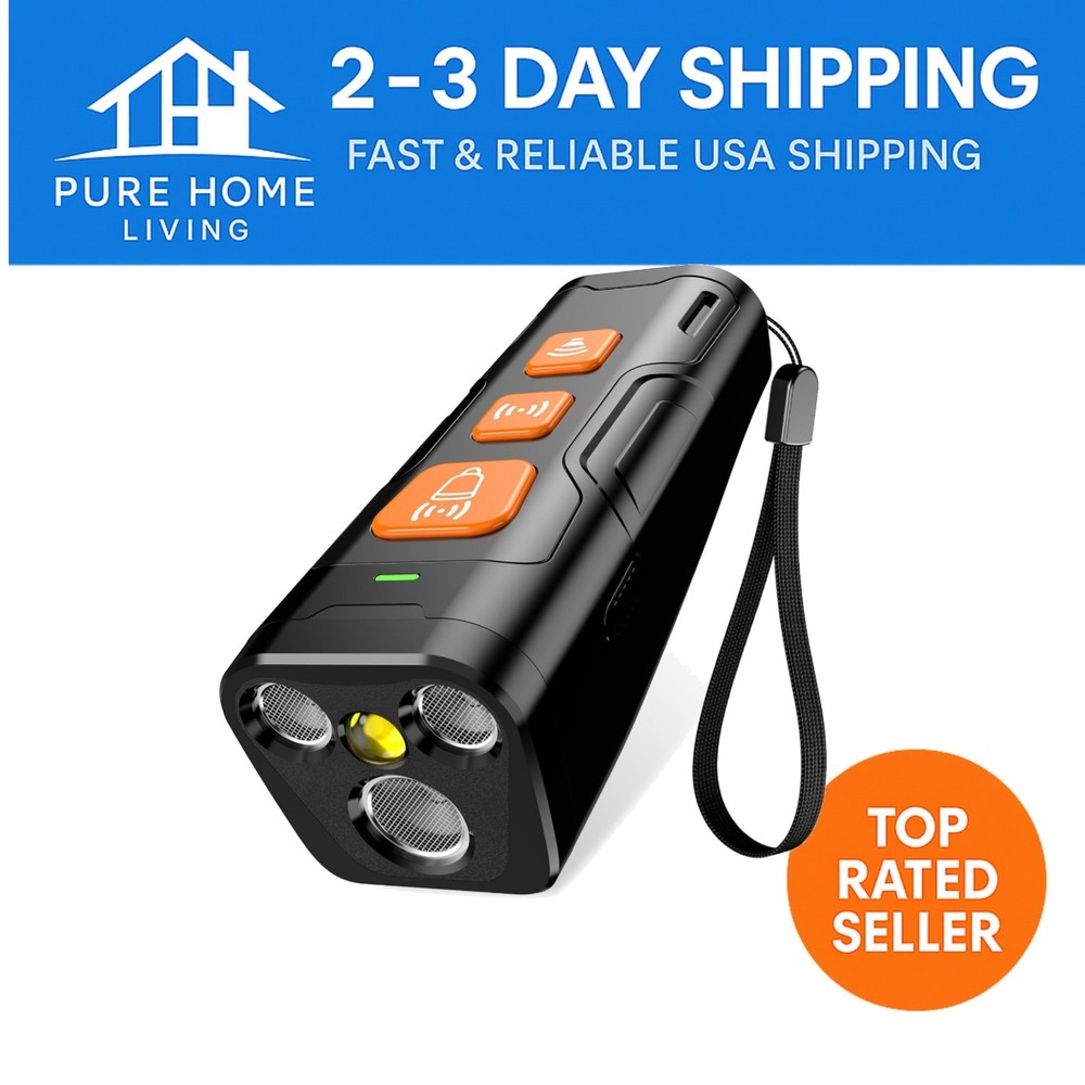 Portable Dog Bark Control Device - Fast Charging, Night Safety & 3X Coverage