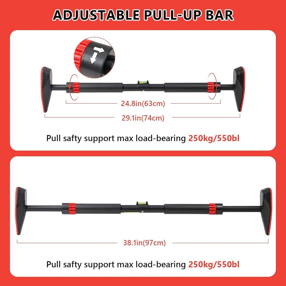 BoxactionsS Adjustable Doorway Pull Up Bar with Smart Tracker