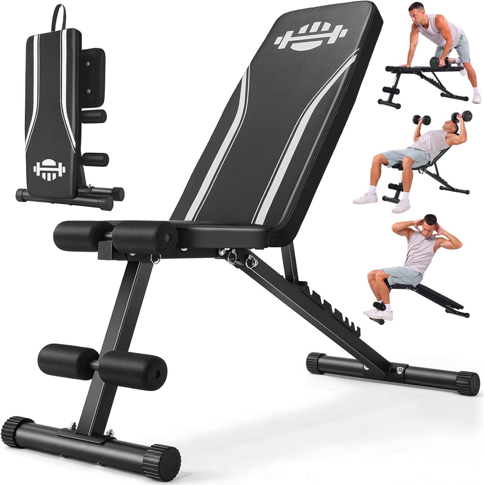 Basic Weight Bench for Home Gym, 660LBS Fast Foldable Workout Bench Press for Ho