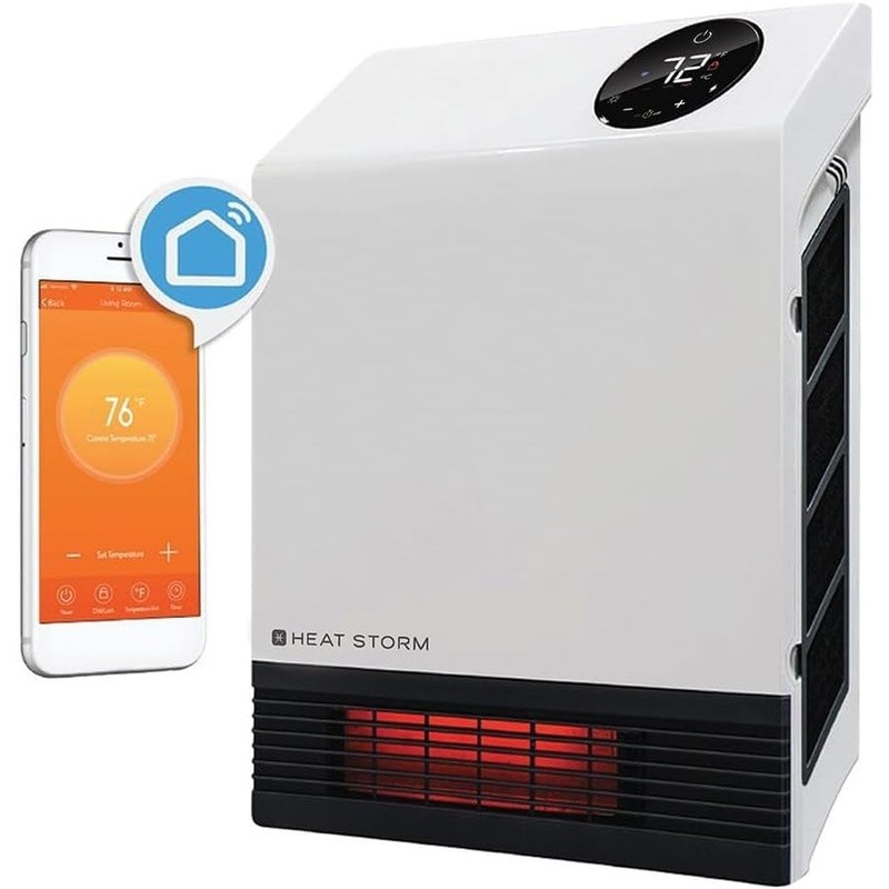 Infrared Wall Mount Heater Adjustable Thermostat Remote Control Safe Design