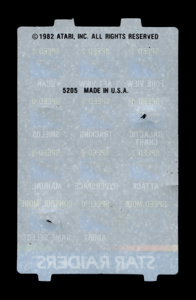 Controller Overlay for Star Raiders (Atari 5200) **AUTHENTIC**