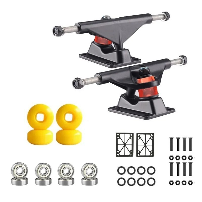 50MM Skateboard Trucks Wheels Bearings Combo Set - Lightweight Complete Package