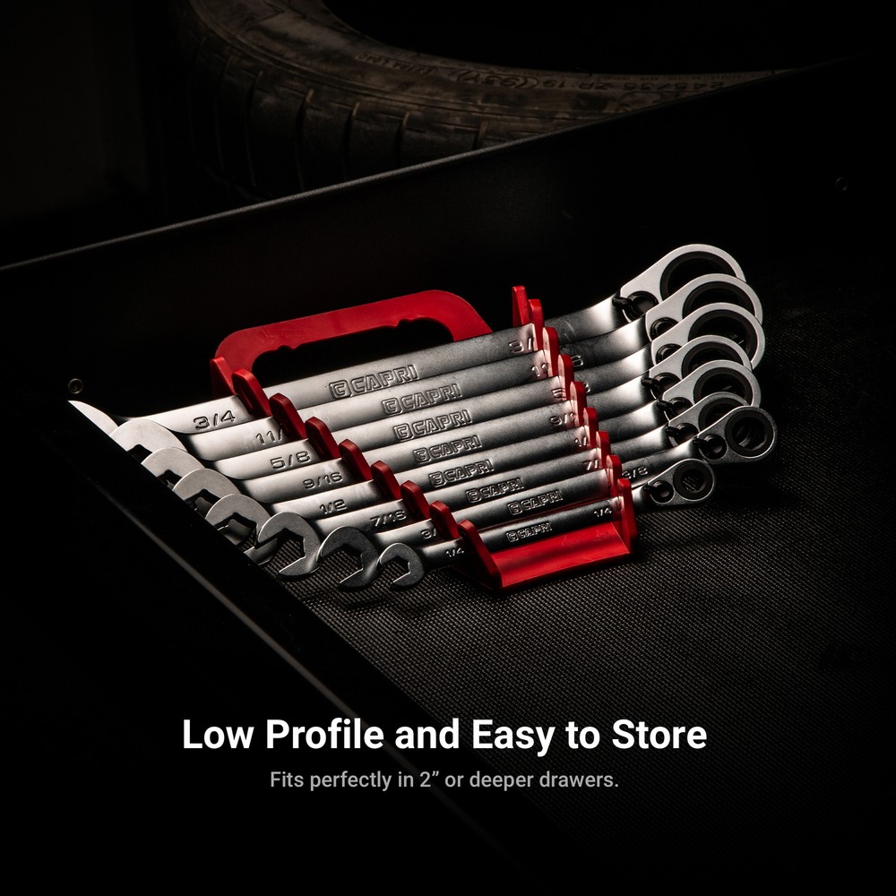 Capri Tools 8-Slot Wrench Rack Organizer, Red
