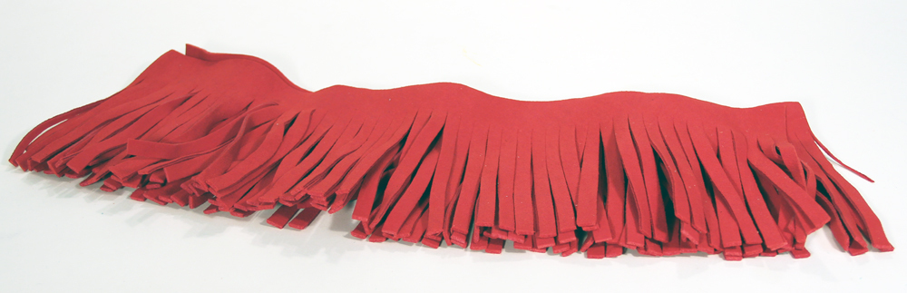 Fringe - Synthetic Amara Suede Trim 4''- Three 12" lengths- Red