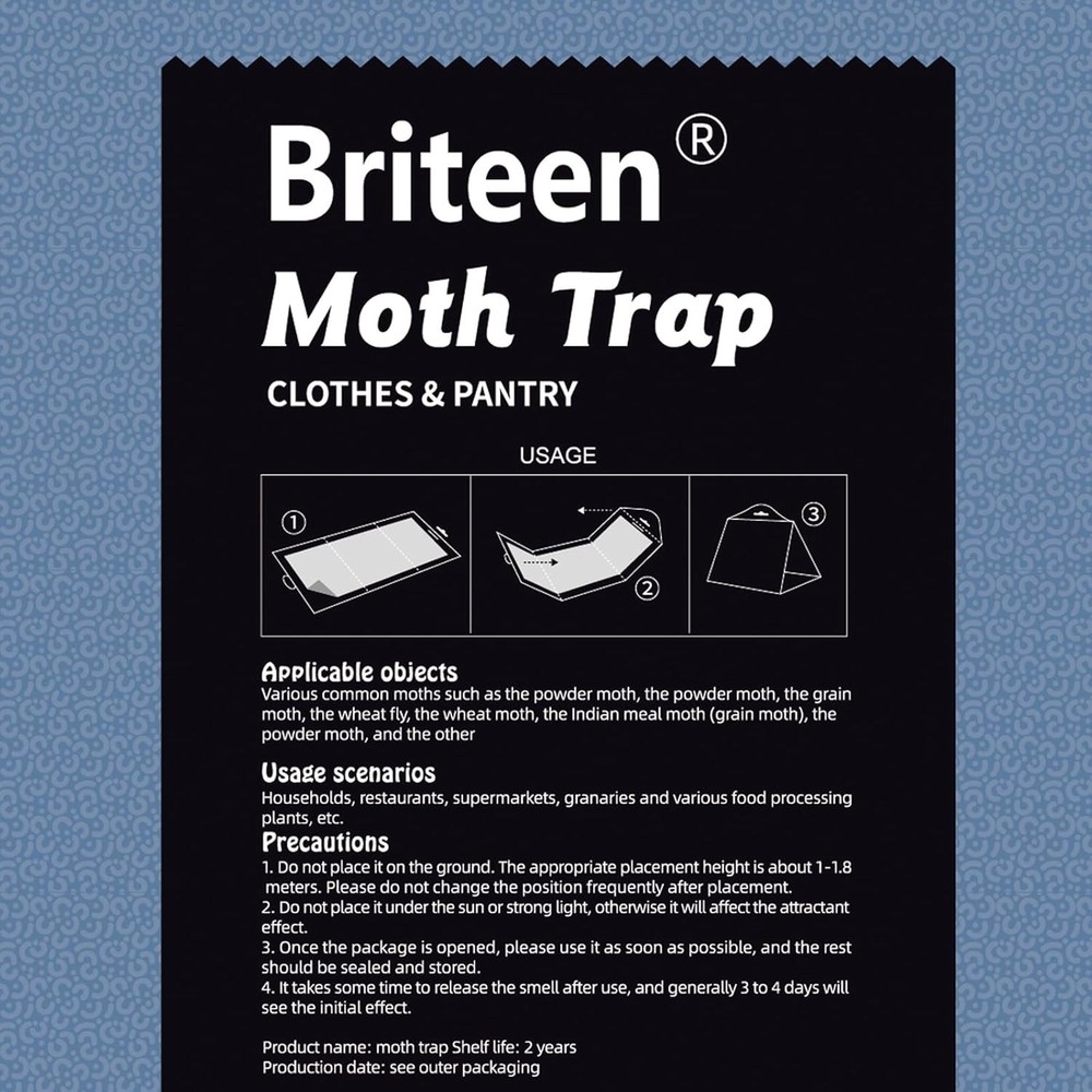 Eco-Friendly 10 Pack Moth Traps - Effective Protection for Clothes & Pantry
