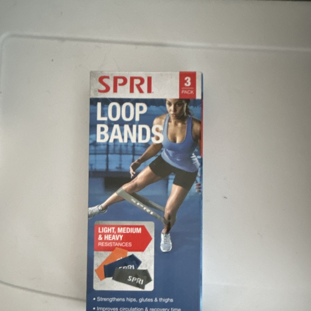 SPRI Loop Bands 3 Pack Light Medium Heavy Resistance Band Latex Multicolor