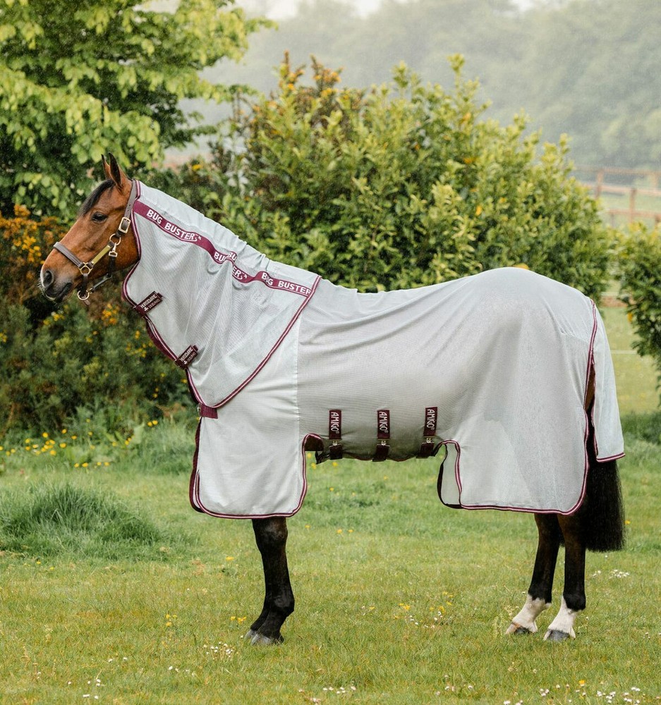 Amigo Bug Buster Vamoose Fly Sheet - Silver/Burgundy