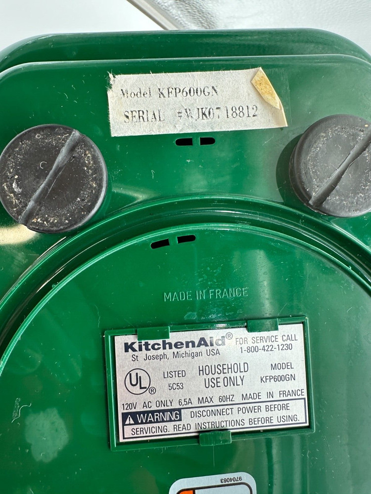 KitchenAid KFP600 KFP600GR Motor Base Replacement Part Only Tested Working GREEN