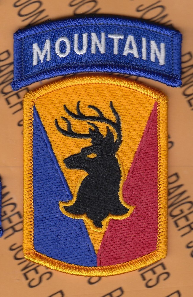US Army 86th Infantry Regiment Mountain ~4" patch tab set m/e