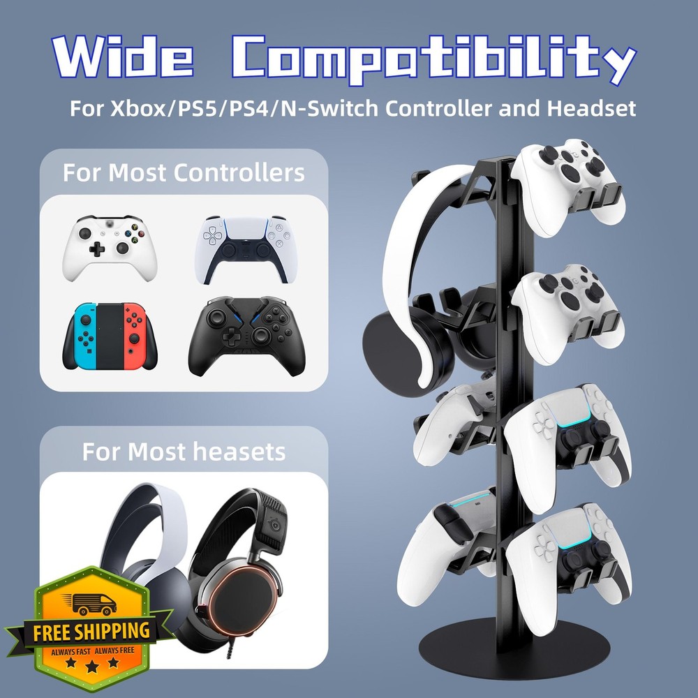 ZYTHRONE 3 Tier Aluminum Controller Headset Stand PS5 PS4 Switch