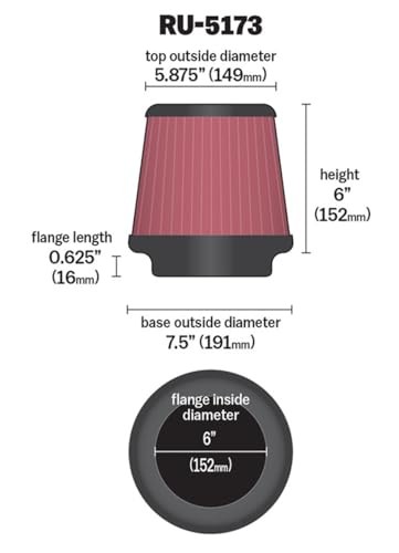 High-Flow Original Lifetime Universal Clamp-On Air Filter: High Performance,