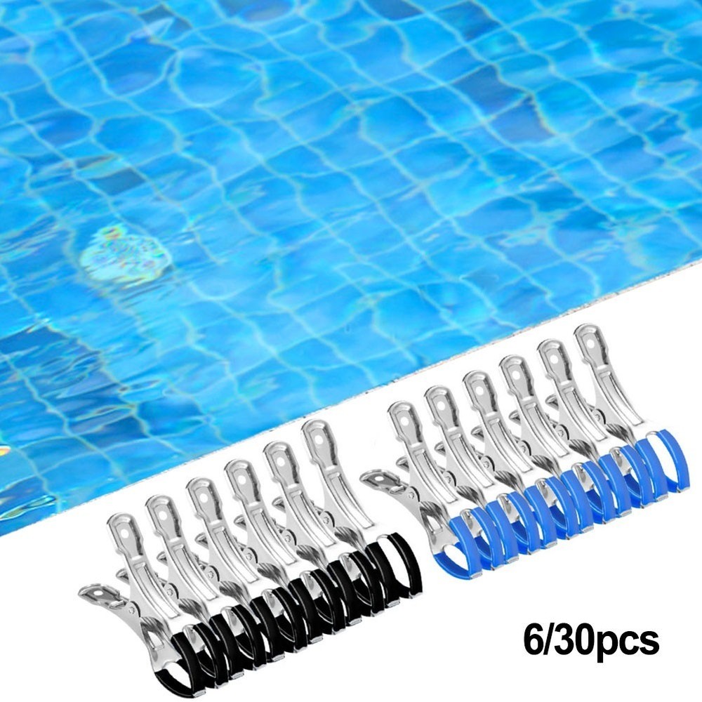 6PCS 30PCS Stainless Steel Pool Clips Windproof Scratch Resistant Pool Covers