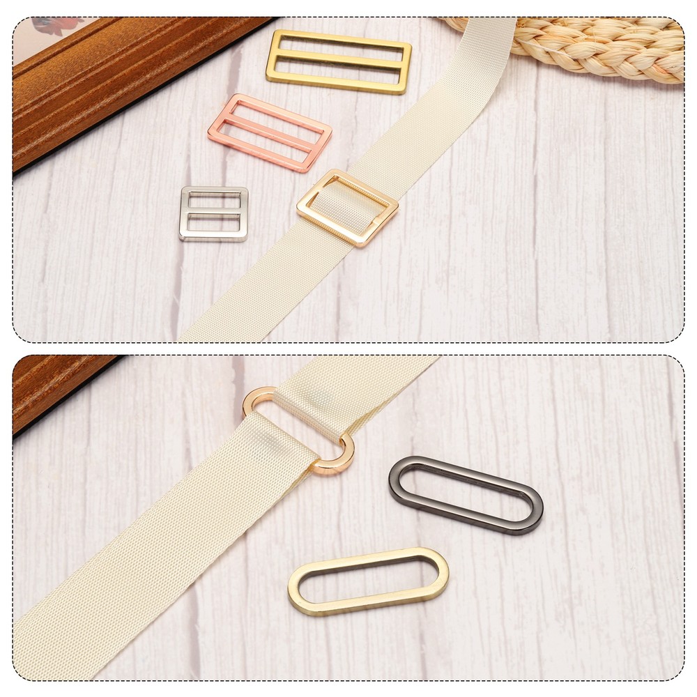 10 Pack 1.5 Inch Tri-Glide Slide Buttons Adjustable Buckle Webbing Strap