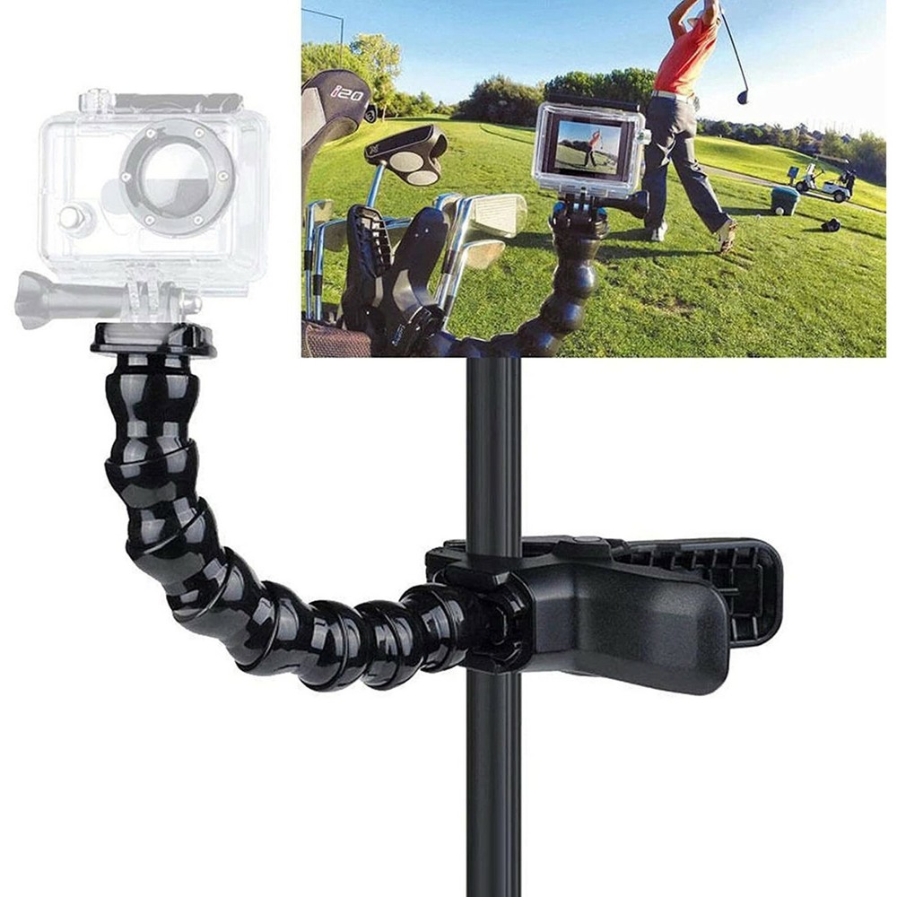 Gopro Camera Accessories Jaws Gooseneck Flex Clamp Mount + Adjustable Neck