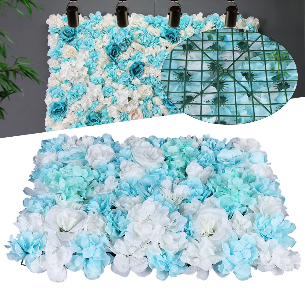 12Pcs Silk Artificial Party Decoration Rose Flower Wall Panel Wedding Backdrops