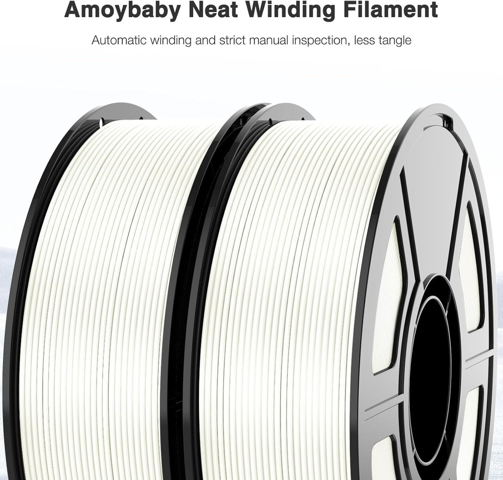 Silk White PLA Filament Bundle 1.75mm, 2kg Smooth 3D Printer Wire 2-Pack