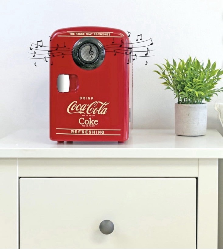 Koolatron Coca-Cola 4L Portable Cooler/Warmer with Bluetooth Speaker AC/DC Power