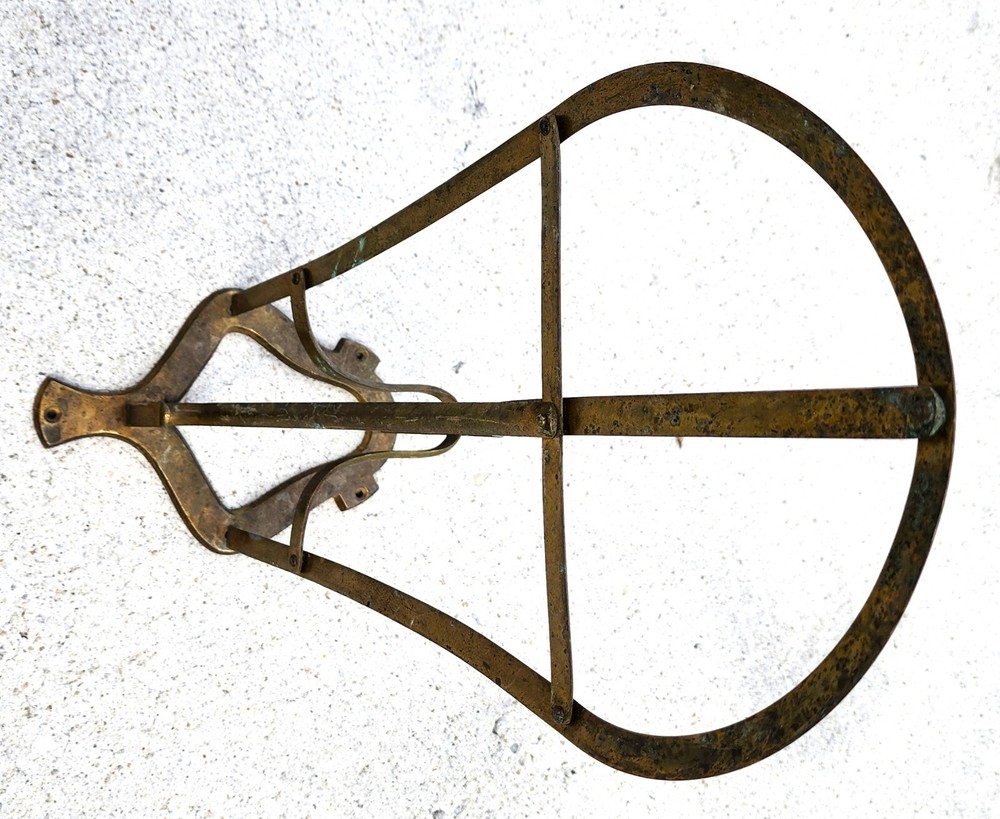 English Horse Saddle Wall Rack Solid Brass Vintage