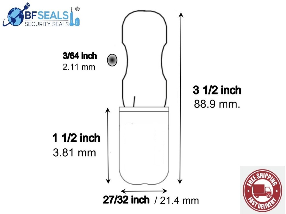 Plastic PADLOCK A Security Seal ECO, 500 Pcs. RED Numbered and Barcode, BFS