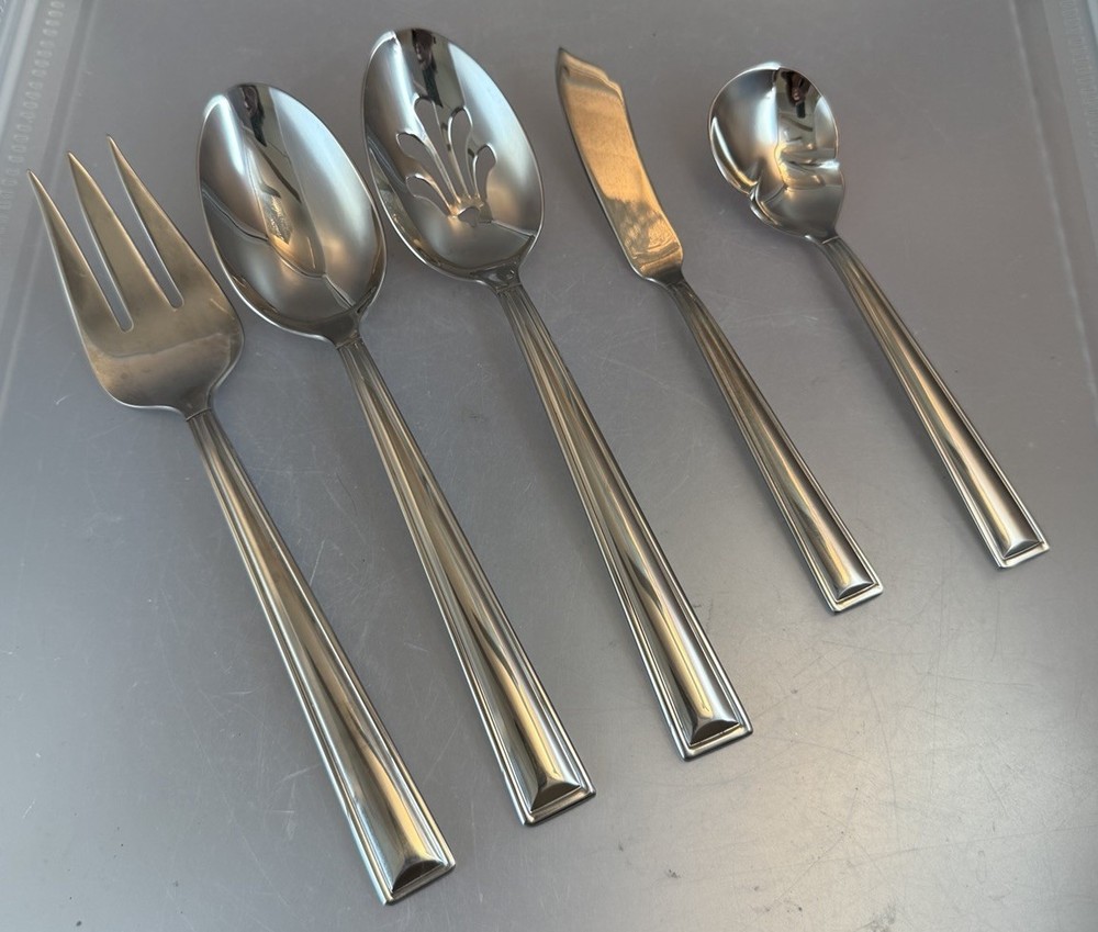 Gorham MARABELLA Stainless Glossy Flatware 5 Pc Hostess Serving Set
