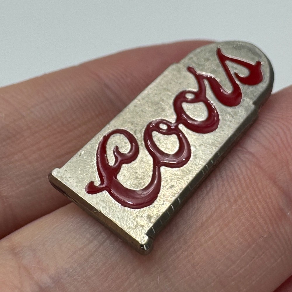 Vintage Coors Script Logo Silver Bullet Shaped Lapel Pin Tie Tack Juniper