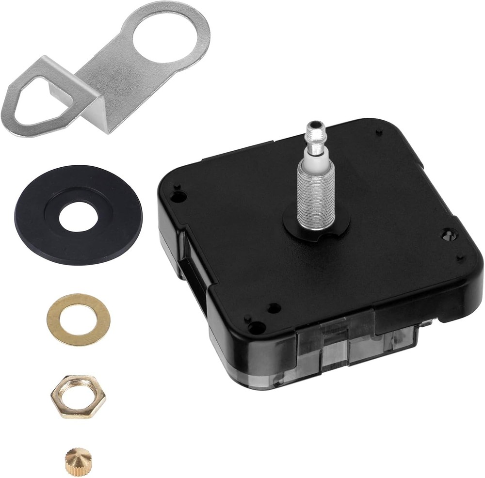 BOXOB Quartz Clock 12888 Movement Replacement, 29/32 Inch Shaft Medium, Black