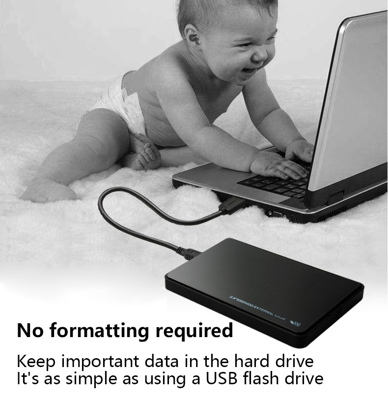 USB 3.0 2TB SATA SSD External Hard Drive Portable Desktop Mobile Hard Disk Case