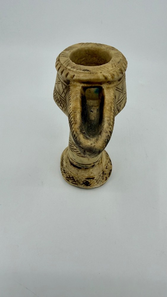 Ancient, authentic, Islamic Carved Alabaster Oil Lamp