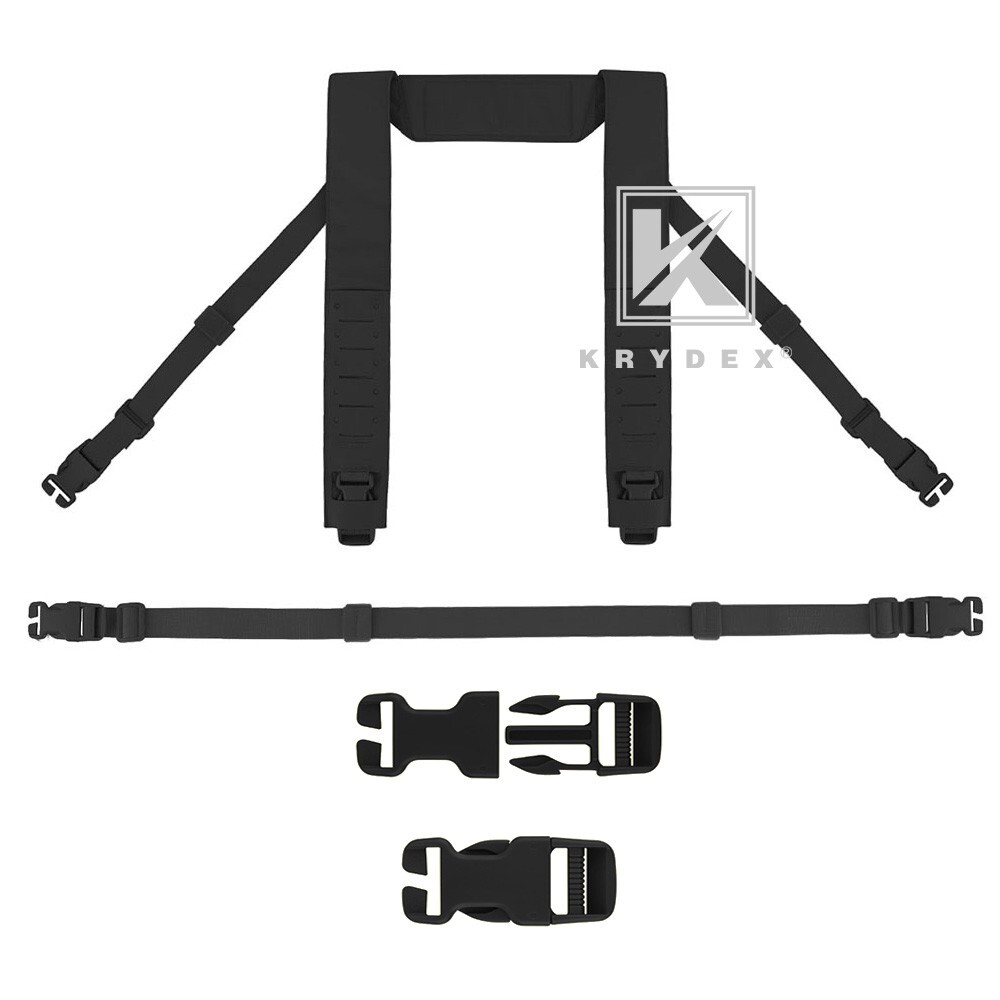 KRYDEX Micro Fight Shoulder Fat Strap & Back Strap Laser-cut Molle Strap Black