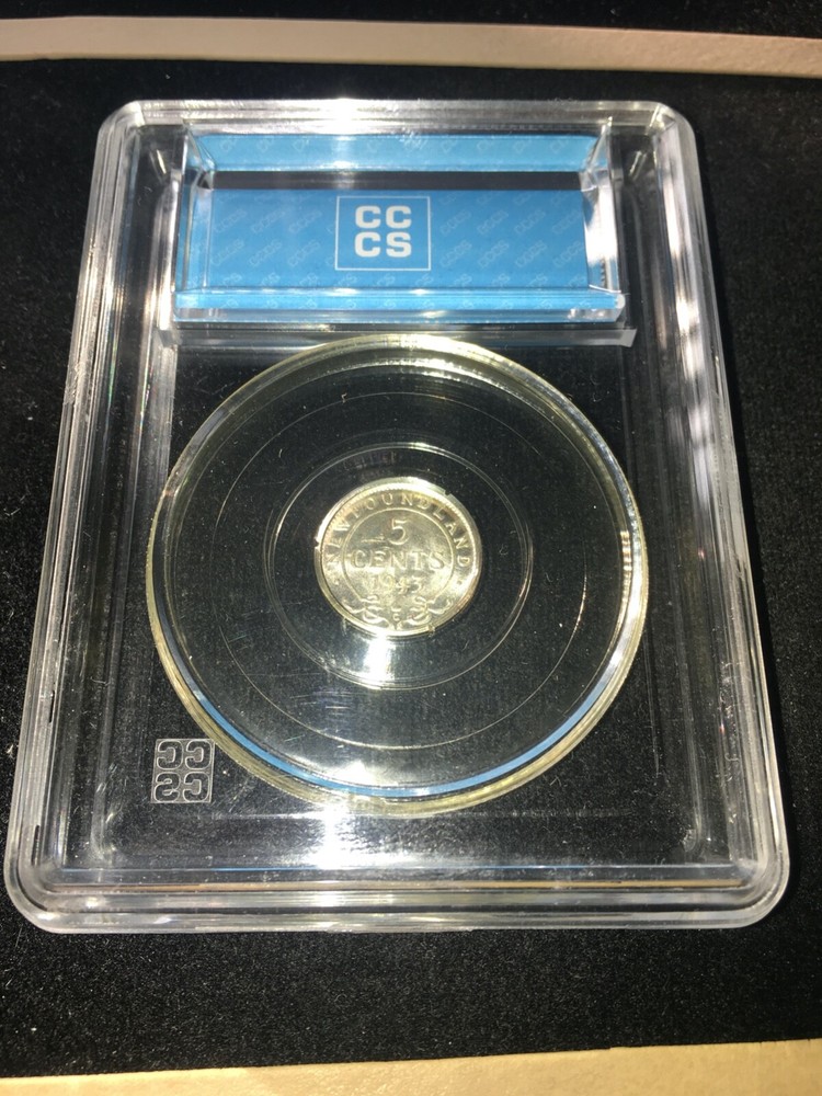 1943c, CCCS Graded Newfoundland Five Cent, **MS-64**