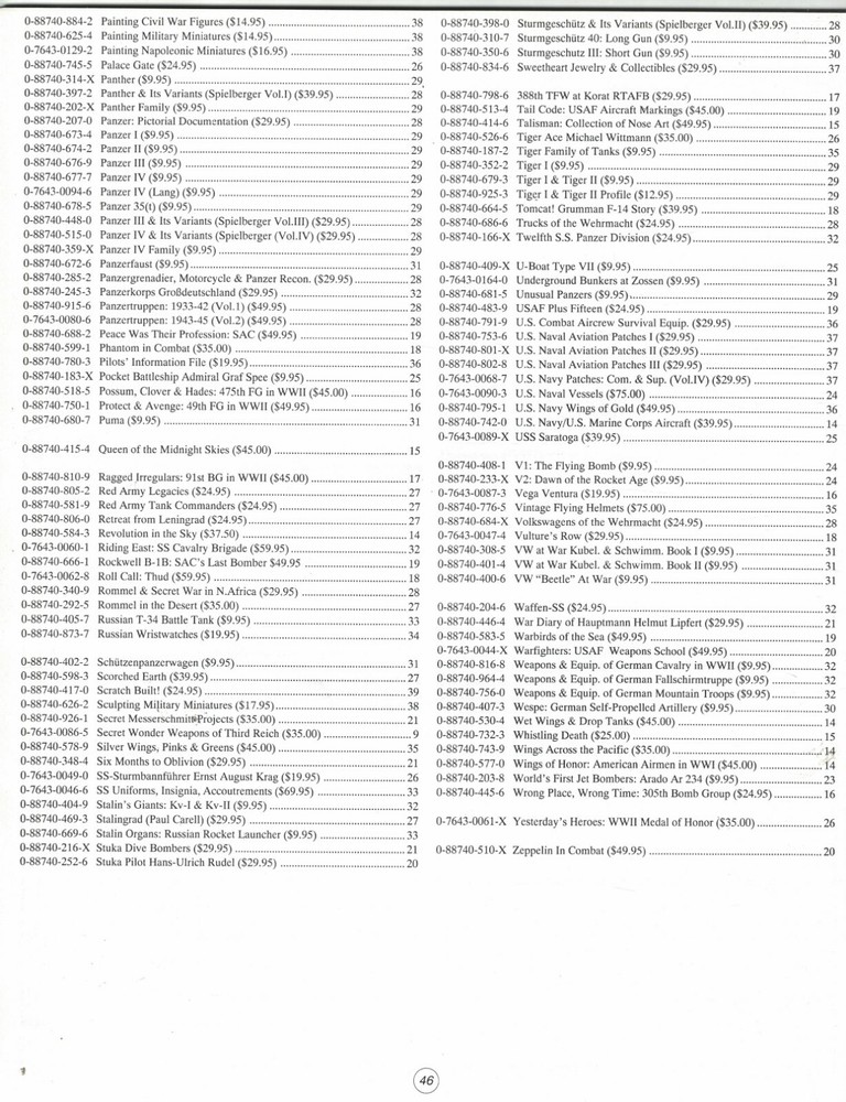 Schiffer Military History Catalog Spring 1997 Book Catalog