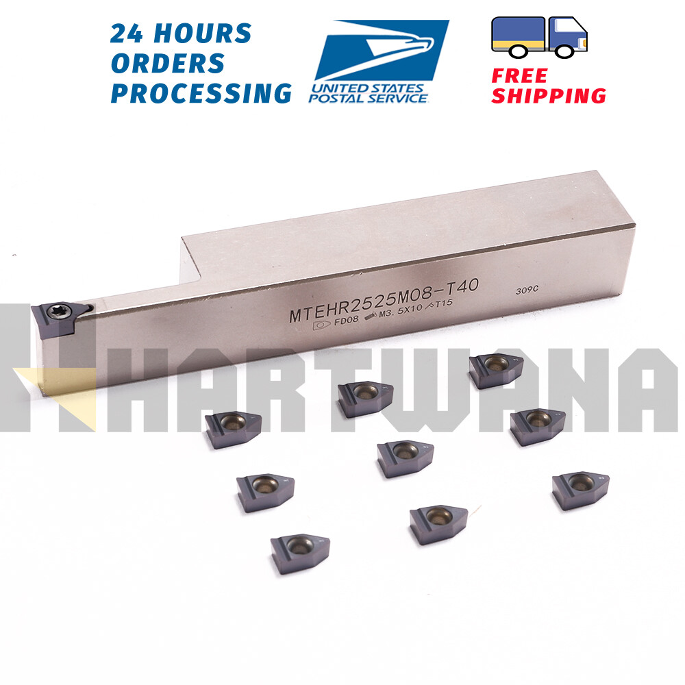 Grooving Inserts Width 8mm Indexable Lathe Grooving Turning Tool Holder 25mm