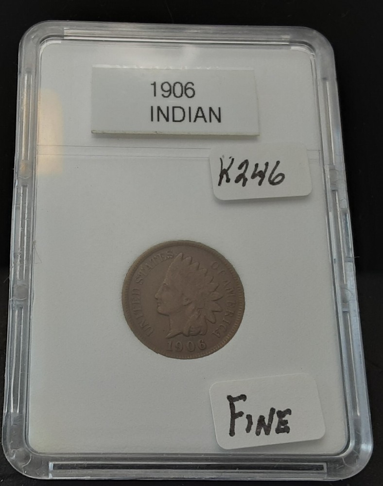 1906 INDIAN HEAD CENT - FINE - IN PLASTIC CASE - K246