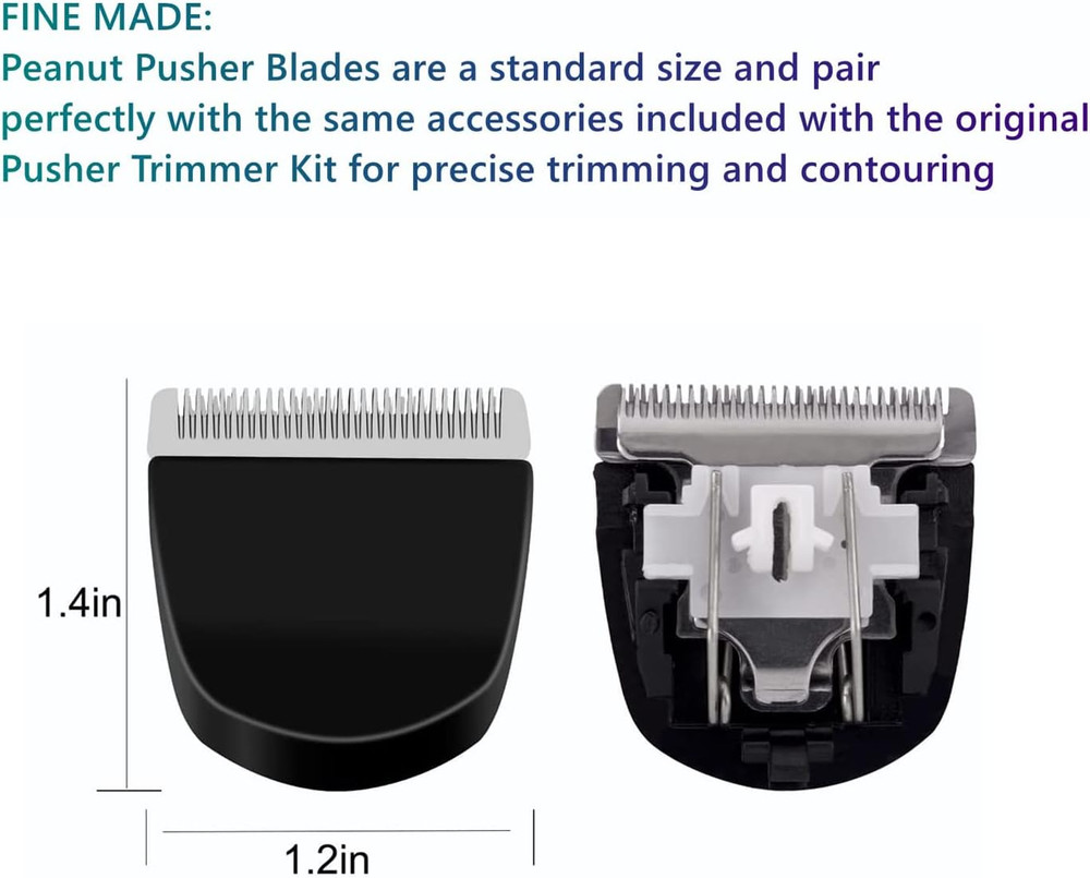2 Pack Professional Peanut Clipper/Trimmer Snap On Replacement Blades Black