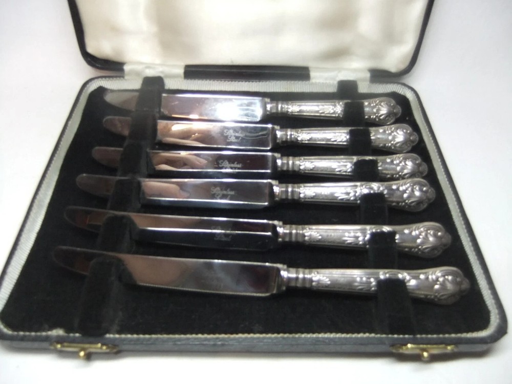 Sterling Solid Silver Tea Fruit Cutlery x 6 FB Sheffield Queens Pattern Six 126g