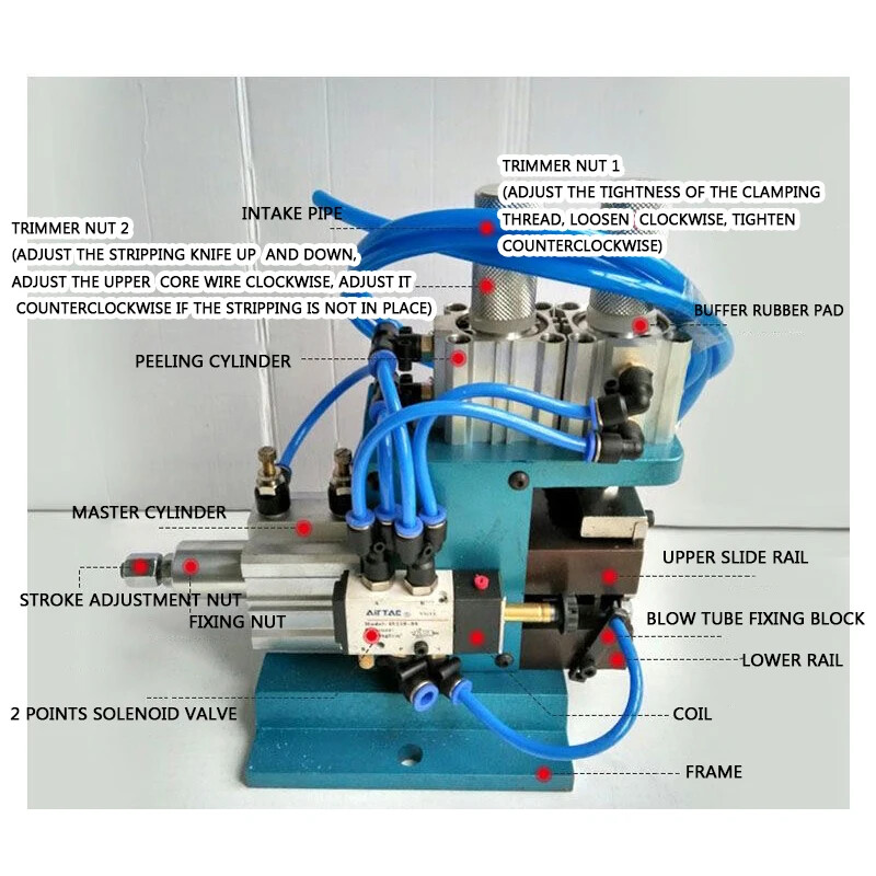 3F Pneumatic Stripping Machine Semi-automatic Multi-core Wire Stripping