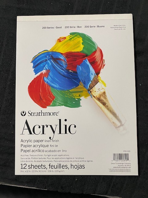 strathmore acrylic paper 12 sheets 9x12 138 lb