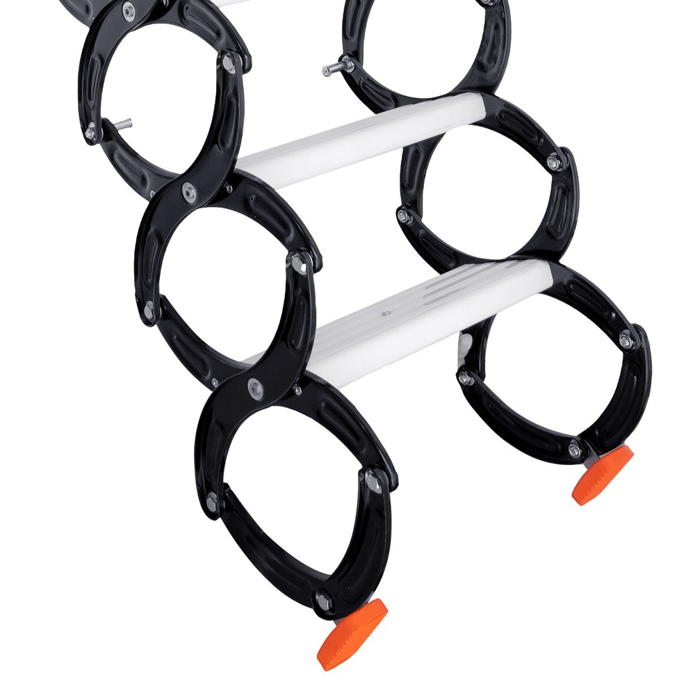 12 Steps Wall Mounted Folding Ladder Loft Stairs White Attic Steps Pull Down