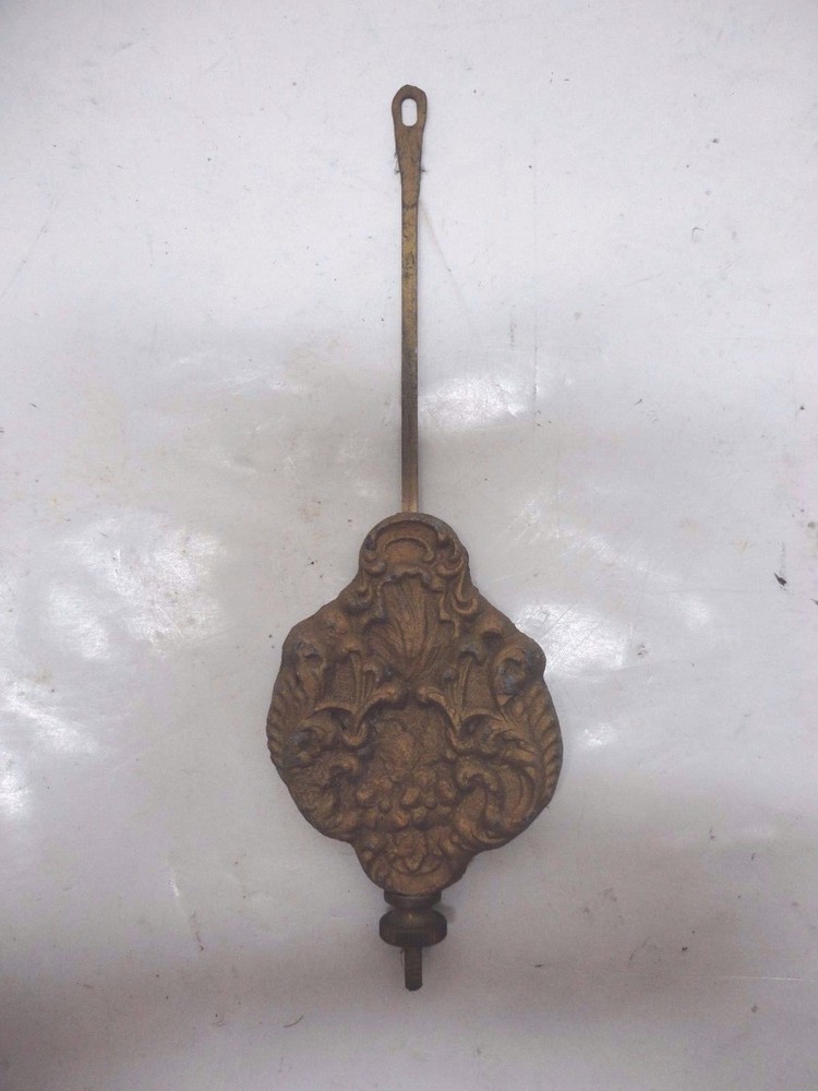 ヴィンテージ Ornate Brass ウェイト付きレギュレータ時計 振り子 -