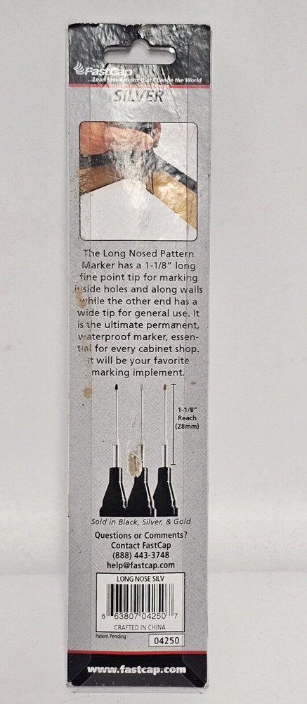 FASTCAP LONG NOSED PATTERN MARKER, SILVER