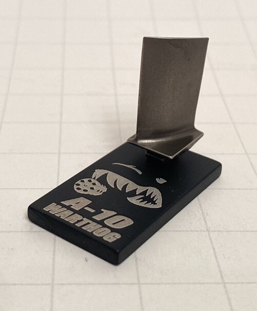 A-10 Warthog Titanium Jet Engine Blade. Inert Flight Sim Desk Model Turbine USAF