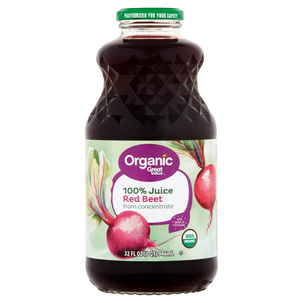Great Value Organic 100% Beet Juice, 32 Fl Oz