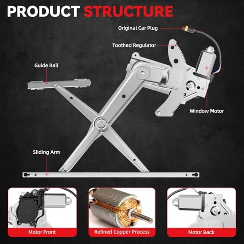 New 1pc Front Passenger (Right) Side Power Window Regulator With Motor