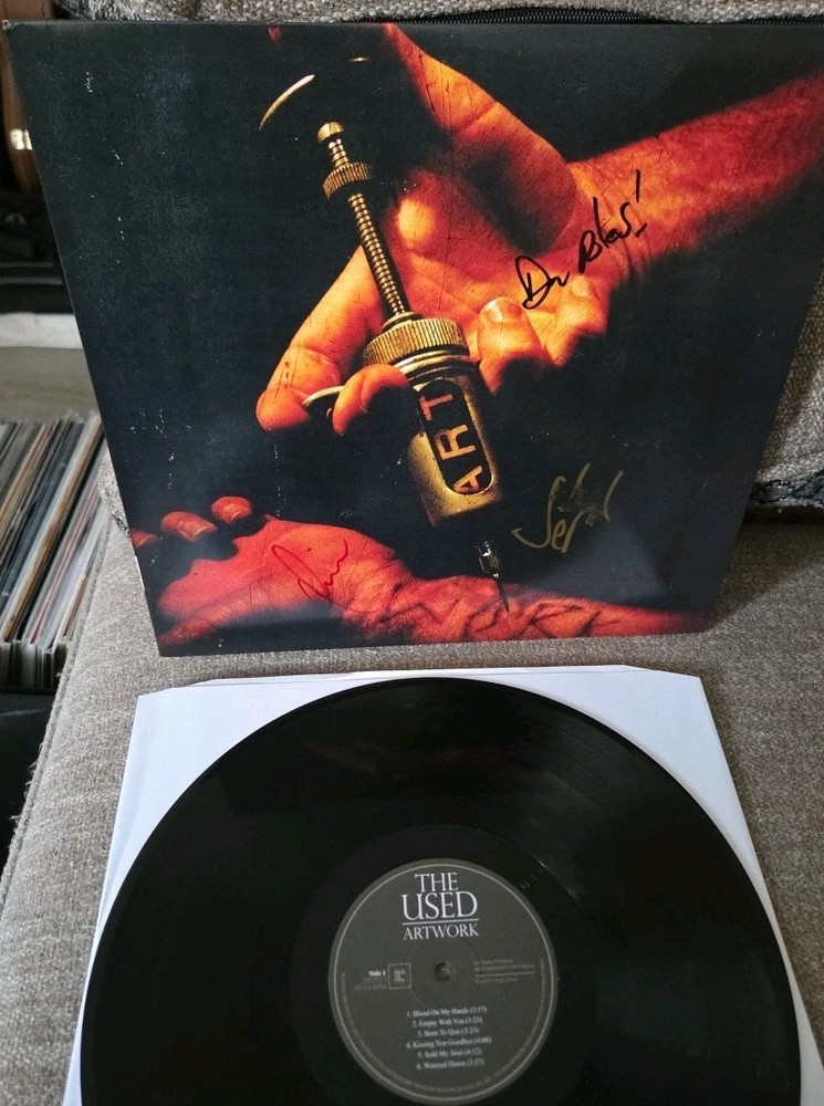 The Used Band Signed Artwork Vinyl 4 Members