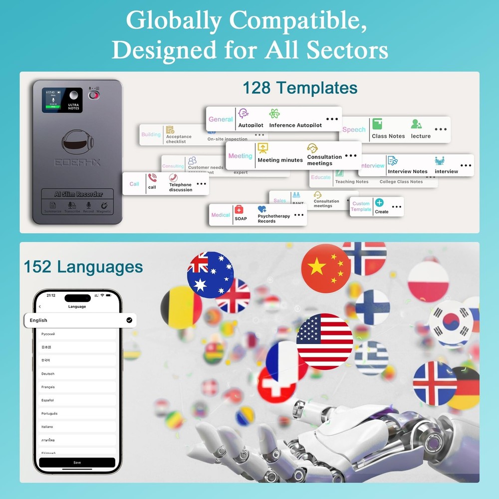AI Voice Recorder, Transcribe & Summarize with Deep AI Analysis, Support 152 ...