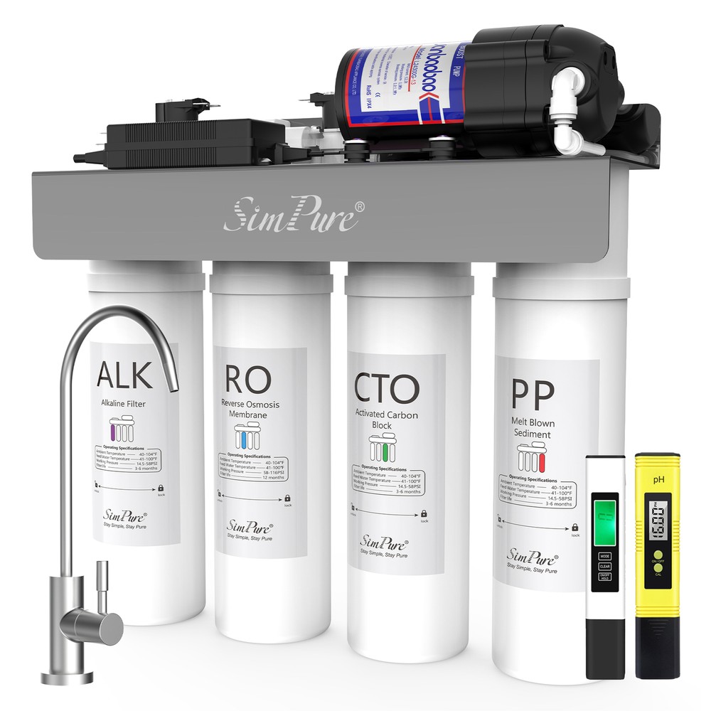 SimPure WP2-400GPD Alkaline Ionizer pH+ Tankless Reverse Osmosis Water System