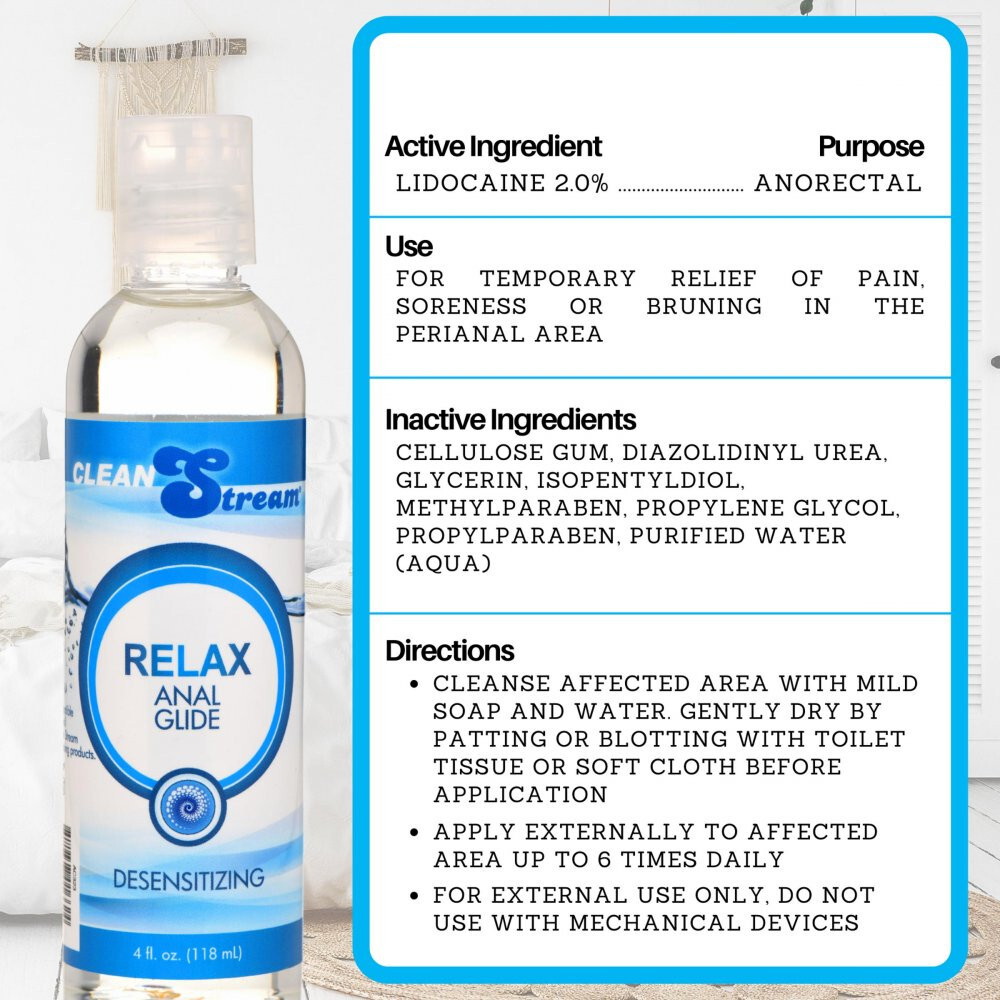 CleanStream Relax Anal Glide Desensitizing Lube Lubricant 4 oz