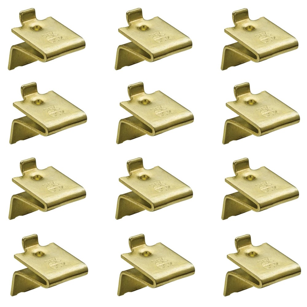 KV Shelf Support Clip Brass, Pack of 12