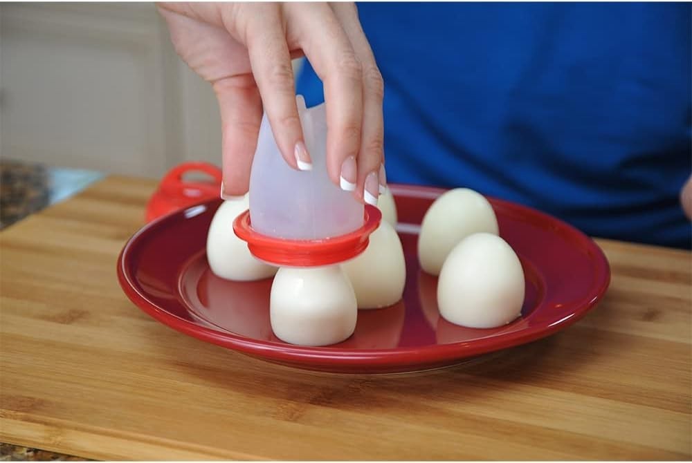Egg Cooker Set for Soft and Hard Boiled Eggs Nonstick Silicone 4 Cups