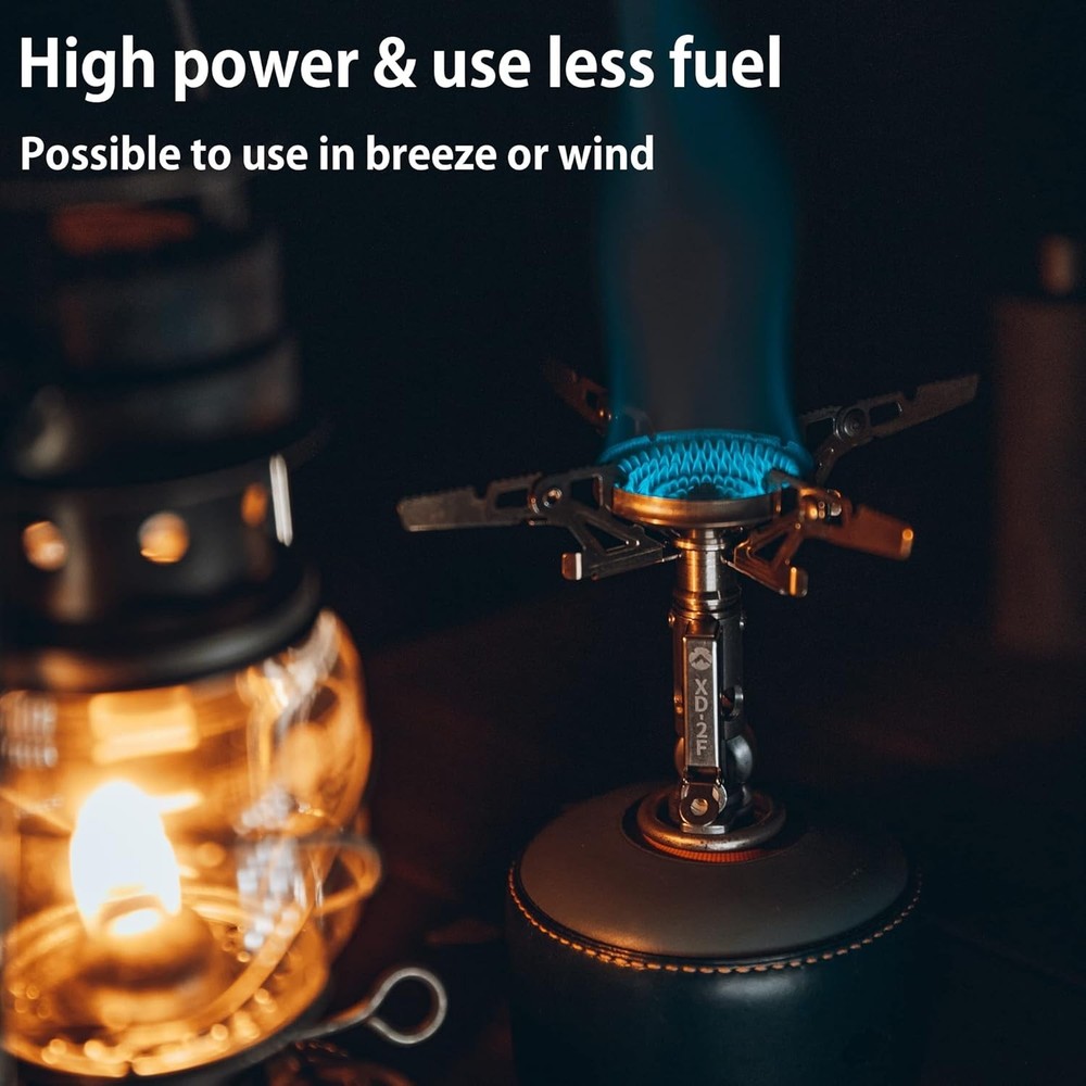 Canister Top Stove Portable Compact Foldable W/Micro Regulator